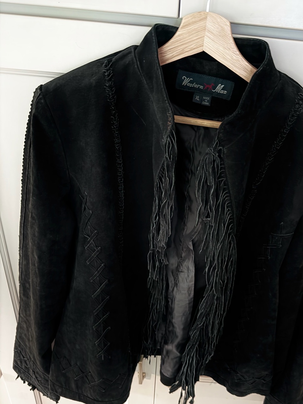 Vtg Genuine Suede Fringe Jacket Women's Size XL